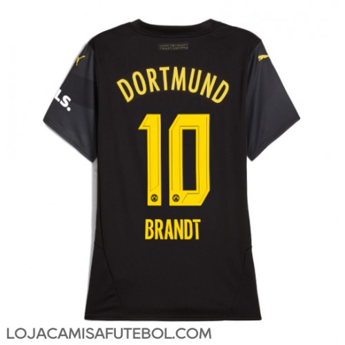 Camisa de Futebol Borussia Dortmund Julian Brandt #10 Equipamento Secundário Mulheres 2024-25 Manga Curta